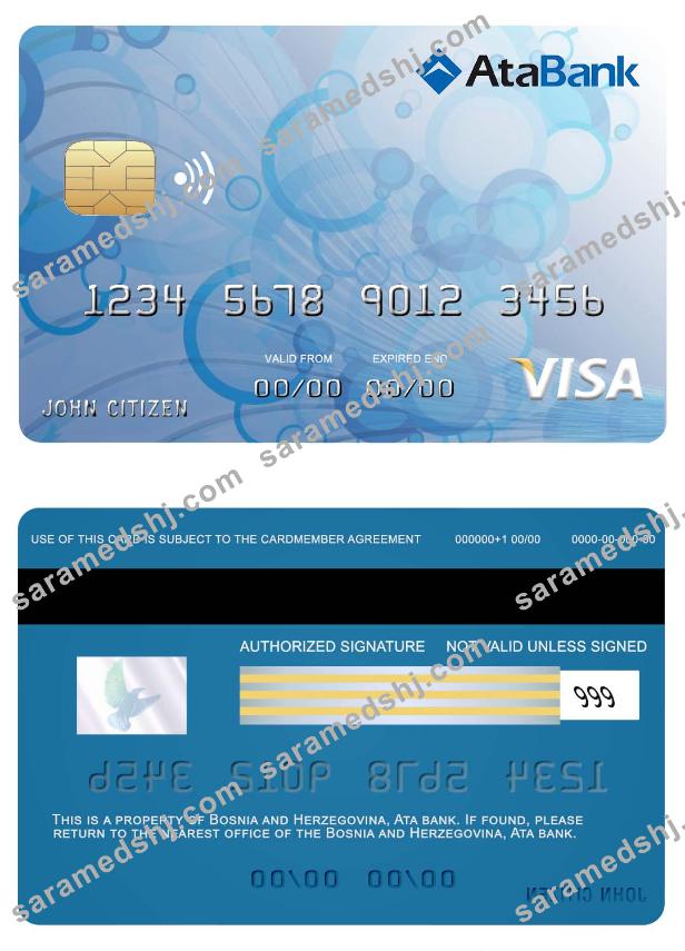 Bosnia and Herzegovina Ata bank visa card